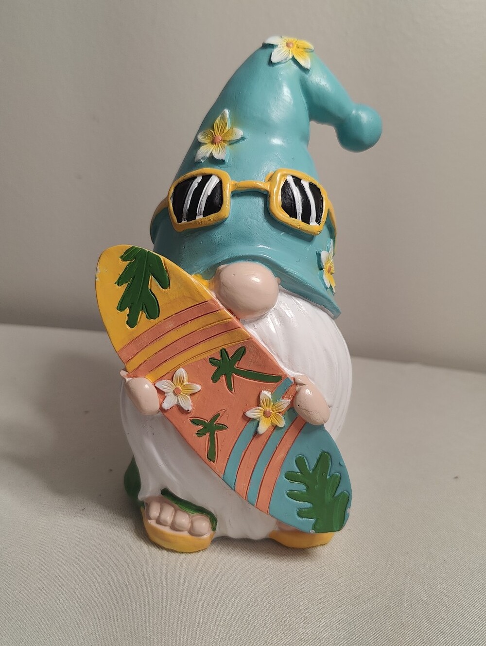 Turquoise Surf Gnome Figurine Decorative Accent